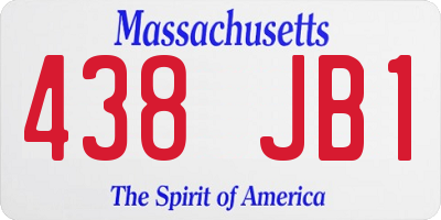 MA license plate 438JB1