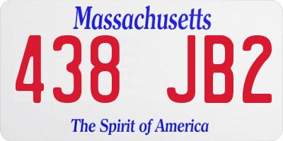 MA license plate 438JB2