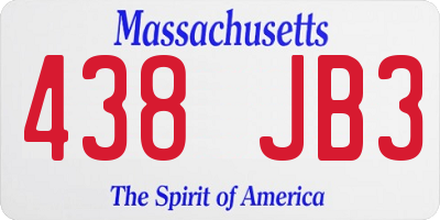 MA license plate 438JB3