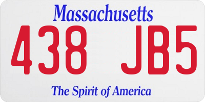 MA license plate 438JB5