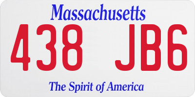 MA license plate 438JB6