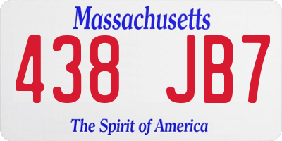 MA license plate 438JB7