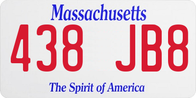 MA license plate 438JB8