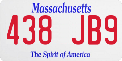 MA license plate 438JB9