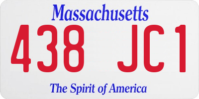 MA license plate 438JC1