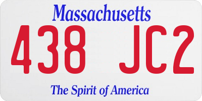 MA license plate 438JC2
