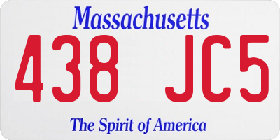 MA license plate 438JC5