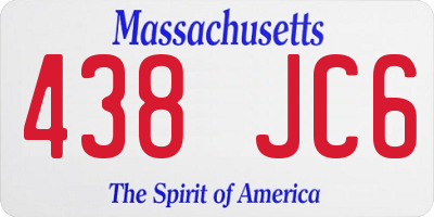 MA license plate 438JC6