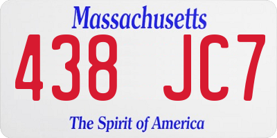 MA license plate 438JC7