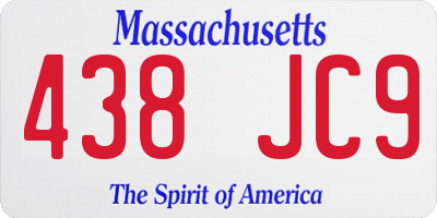 MA license plate 438JC9