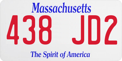 MA license plate 438JD2