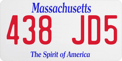 MA license plate 438JD5