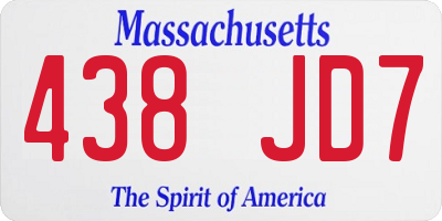 MA license plate 438JD7