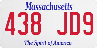 MA license plate 438JD9