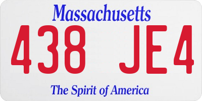 MA license plate 438JE4