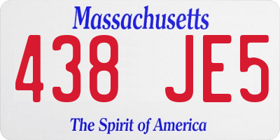 MA license plate 438JE5