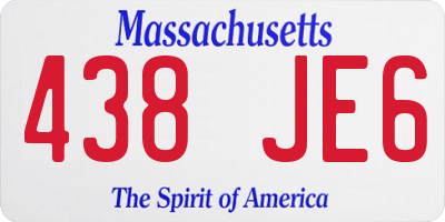 MA license plate 438JE6