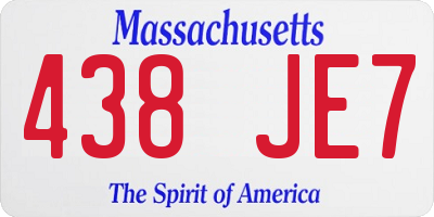 MA license plate 438JE7