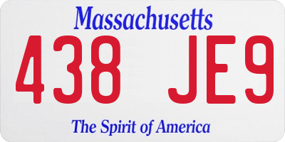 MA license plate 438JE9