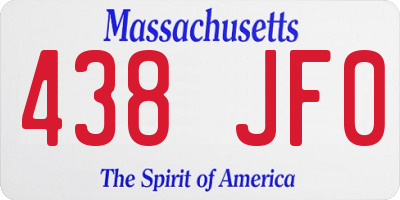 MA license plate 438JF0