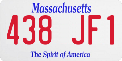 MA license plate 438JF1