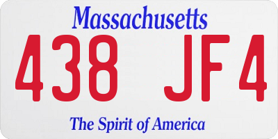 MA license plate 438JF4