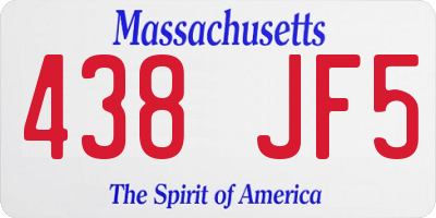 MA license plate 438JF5