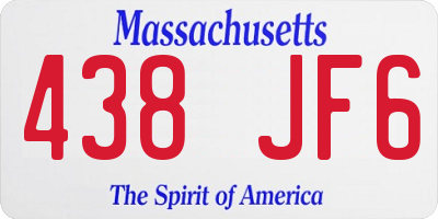 MA license plate 438JF6