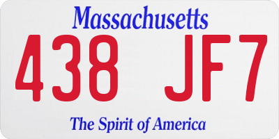 MA license plate 438JF7