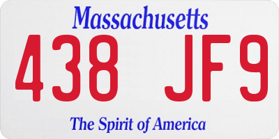 MA license plate 438JF9