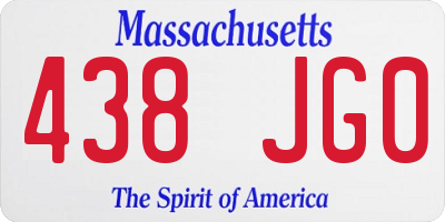 MA license plate 438JG0