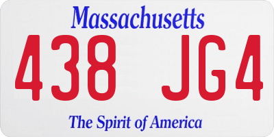 MA license plate 438JG4
