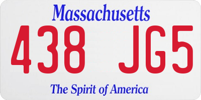 MA license plate 438JG5