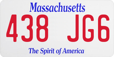 MA license plate 438JG6