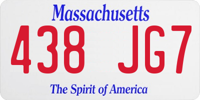 MA license plate 438JG7