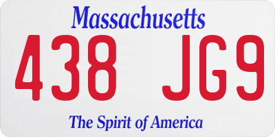 MA license plate 438JG9