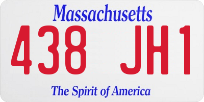 MA license plate 438JH1