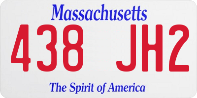 MA license plate 438JH2
