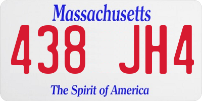 MA license plate 438JH4
