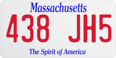 MA license plate 438JH5