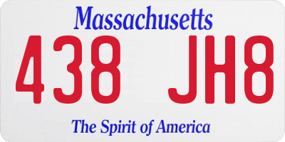 MA license plate 438JH8