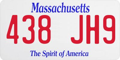 MA license plate 438JH9