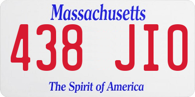 MA license plate 438JI0