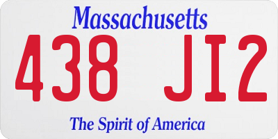 MA license plate 438JI2