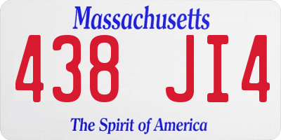 MA license plate 438JI4