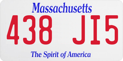 MA license plate 438JI5