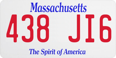 MA license plate 438JI6