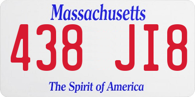 MA license plate 438JI8