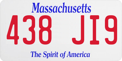 MA license plate 438JI9