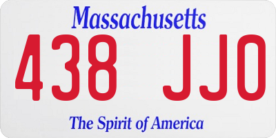MA license plate 438JJ0